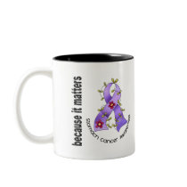Stomach Cancer Flower Ribbon 3 mugs by awarenessgifts Stomach Cancer Flower Ribbon 3 mugs