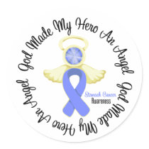 Stomach Cancer God Made My Hero An Angel Round Sticker