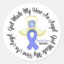 Stomach Cancer God Made My Hero An Angel Round Sticker