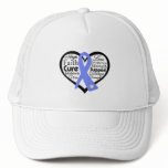Stomach Cancer Heart Ribbon Collage hats