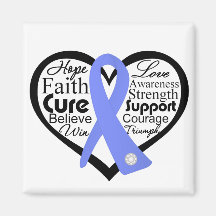 Stomach Cancer Heart Ribbon Collage Refrigerator Magnet