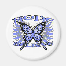 Stomach Cancer Hope Believe Butterfly Refrigerator Magnet