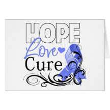 Stomach Cancer Hope Love Cure Greeting Cards