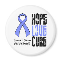 Stomach Cancer Hope Love Cure Ribbon magnets by giftsforawareness Stomach Cancer Hope Love Cure Ribbon magnets