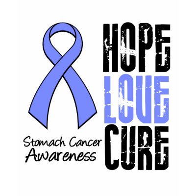 Stomach Cancer Hope Love Cure Ribbon Tee