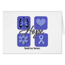 Stomach Cancer Hope Love Inspire Awareness Greeting Cards