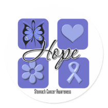 Stomach Cancer Hope Love Inspire Awareness stickers