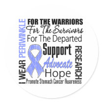 Stomach Cancer I Wear Periwinkle Ribbon TRIBUTE stickers