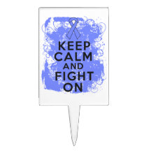 Stomach Cancer Keep Calm and Fight On Rectangular Cake Picks