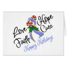 Stomach Cancer Love Hope Holidays Greeting Card