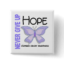 Stomach Cancer Never Give Up Hope Butterfly 4.1 buttons
