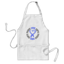 Stomach Cancer Peace Love Cure Ribbon Aprons