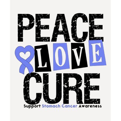 Stomach Cancer Peace Love Cure t shirt