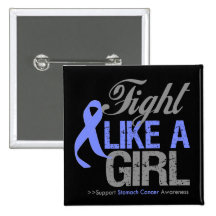 Stomach Cancer Ribbon - Fight Like a Girl Pin