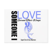 Stomach Cancer Someone I Love Earned Their Wings postcards by giftsforawareness Stomach Cancer Someone I Love Earned Their Wings postcards
