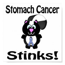 Stomach Cancer Stinks Skunk Awareness Design posters by animals4acause Stomach Cancer Stinks Skunk Awareness Design posters