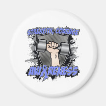 Stomach Cancer Strength Courage Men Fridge Magnets