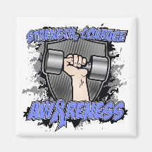 Stomach Cancer Strength Courage Men Fridge Magnets