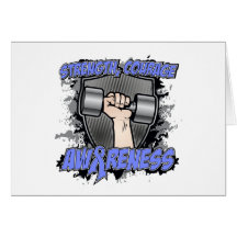 Stomach Cancer Strength Courage Men Greeting Card