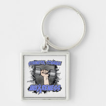 Stomach Cancer Strength Courage Men Keychain