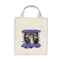 Stomach Cancer Strength Courage Men Tote Bags