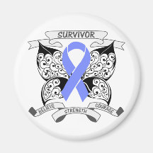Stomach Cancer Survivor Butterfly Strength Refrigerator Magnets