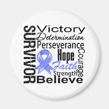 Stomach Cancer Survivor Collage Fridge Magnets