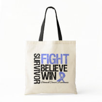 Stomach Cancer Survivor Fight Believe Win Motto bags