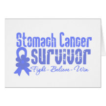Stomach Cancer Survivor Flower Ribbon Greeting Card