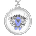 Stomach Cancer Survivor Grunge Winged necklaces