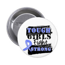 Stomach Cancer Tough Girls Fight Strong Pinback Button