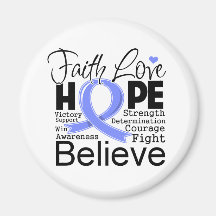 Stomach Cancer Typographic Faith Love Hope Refrigerator Magnets