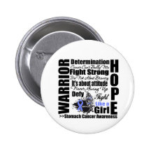 Stomach Cancer Warrior Fight Slogans Pins