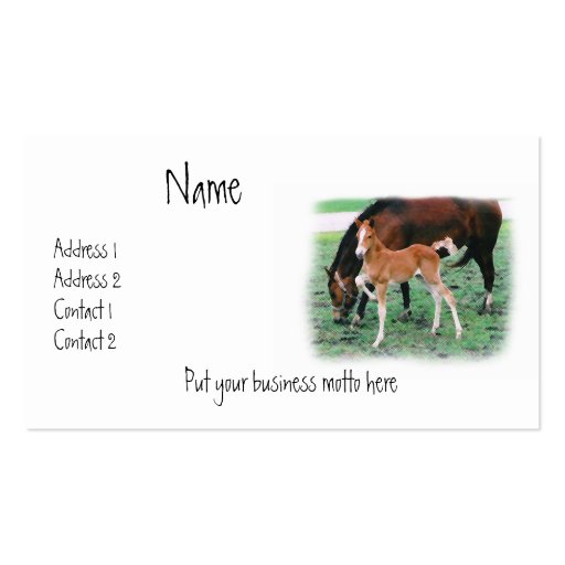 Stomping Foal Crosstitch Business Card (front side)