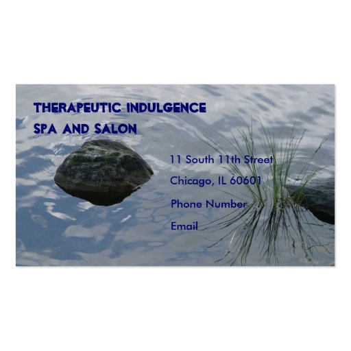 Stone and water grass in lake Business Card