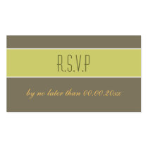 Stone avocado green rsvp response business cards