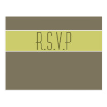 Stone avocado green wedding rsvp postcards