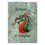 Stone Beware of Dragons Card