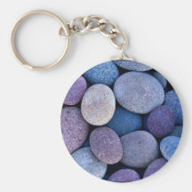 Stone blue rocks key chains