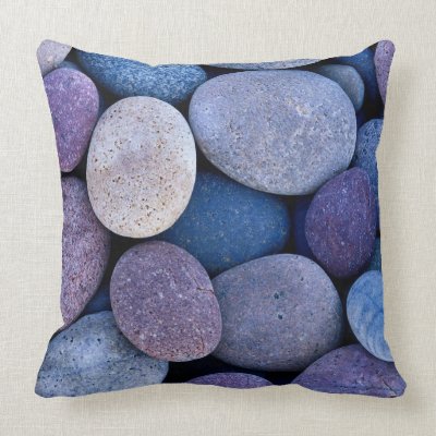 Stone blue rocks throw pillows