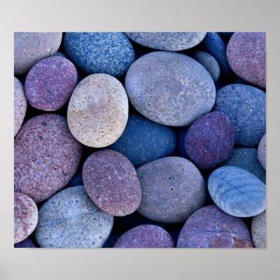 Stone blue rocks print