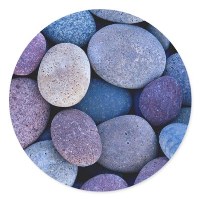 Stone blue rocks round stickers