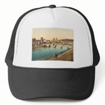 Stone bridge and San Giorgia, Verona, Italy classi Hats