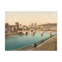 Stone Bridge and San Giorgio, Verona, Italy Postcards