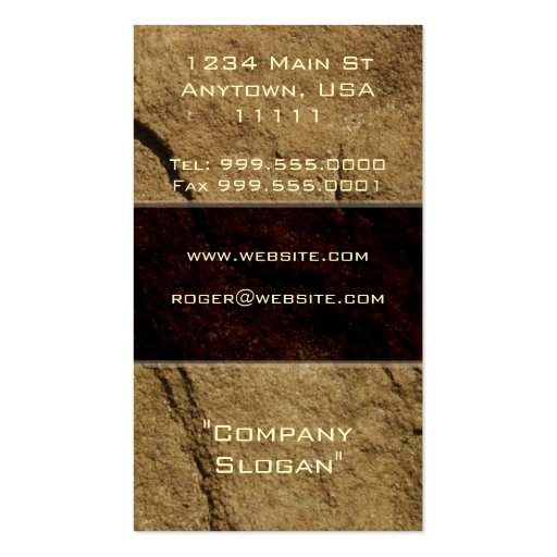 Stone Business Card (back side)