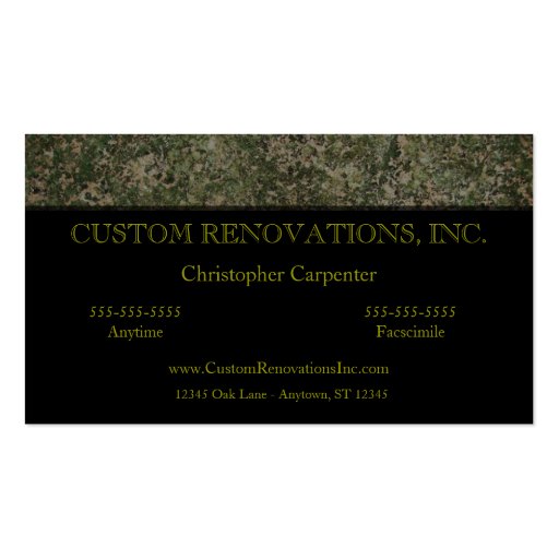 Stone Business Card Template (front side)