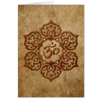 Stone Floral Aum Design Greeting Card