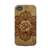 Stone Floral Aum Design Iphone 4 Tough Cases