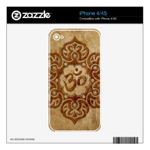 Stone Floral Aum Design Decal For The iPhone 4S