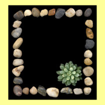 stone frame and succulent1 posters